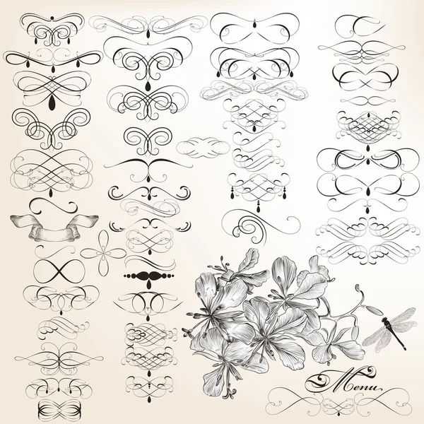 vektör Sevgililer dekoratif unsurların vintage koleksiyonu