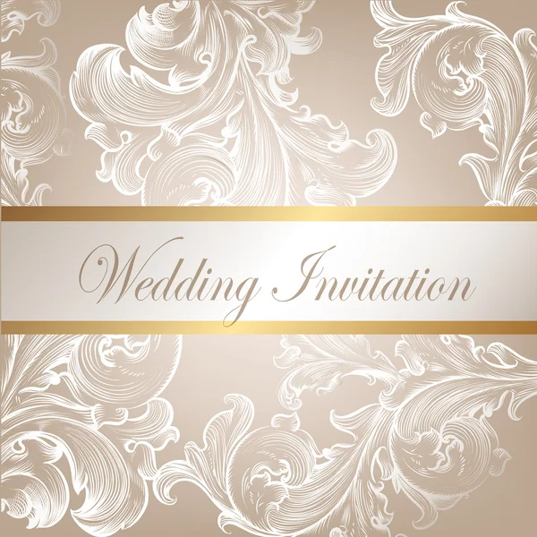 Bruiloft vector uitnodigingskaart met swirl element — Stockvector