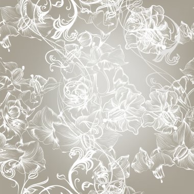 zarif çiçek seamless modeli çiçekli