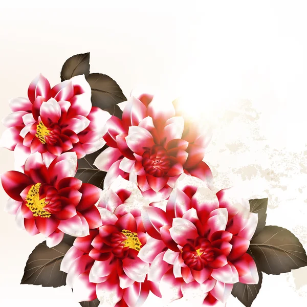 Fondo vector floral con flores — Vector de stock