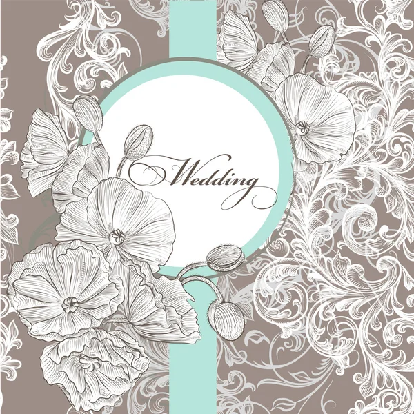 Carte d'invitation de mariage en couleur pastel — Image vectorielle