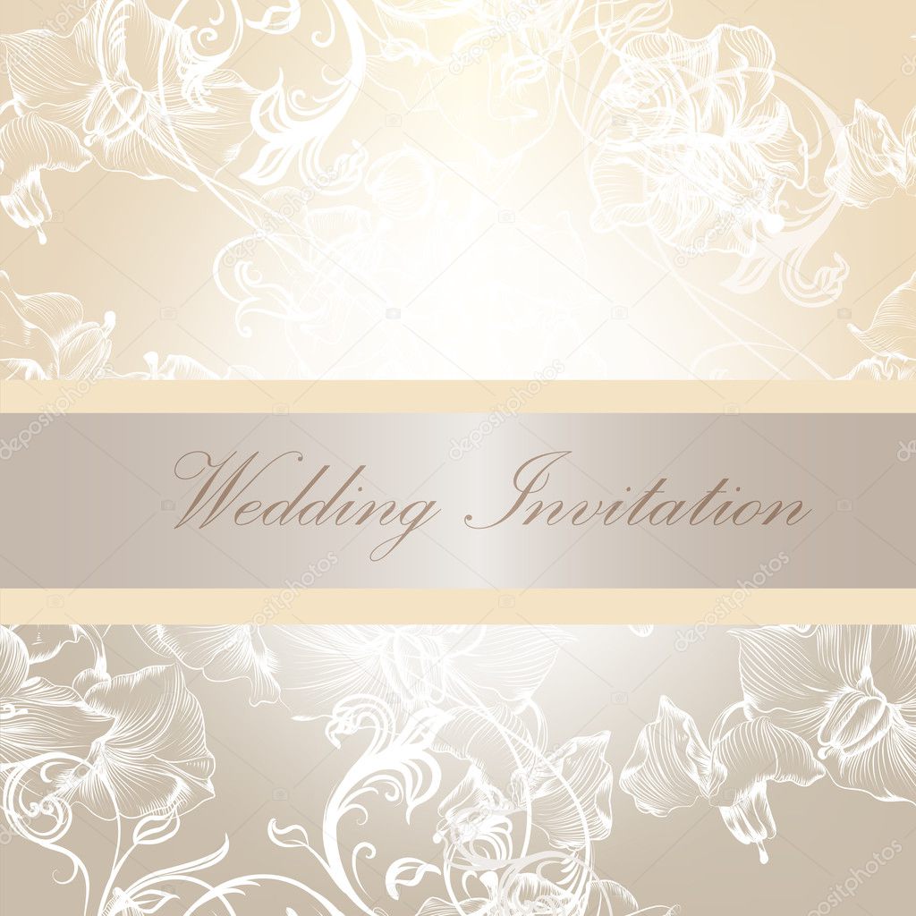 Wedding invitation card in soft colors