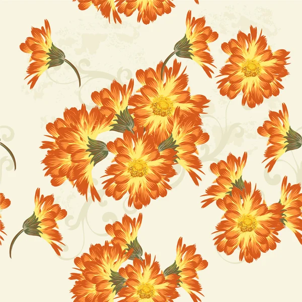 Floral seamless vector wallpaper pattern with flowers — Stock Vector