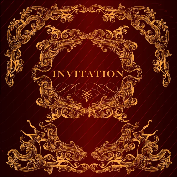 Elegant invitation card in vintage style — Stock Vector