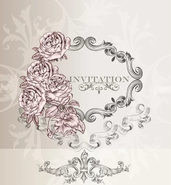 Elegante Hochzeitseinladungskarte für Design — Stockvektor