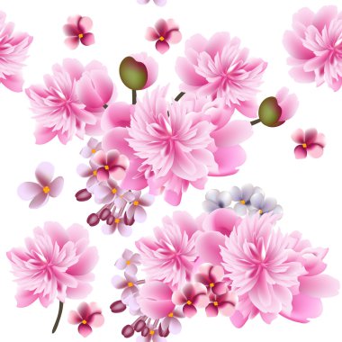 pembe çiçekli çiçekli vektör sorunsuz duvar kağıdı