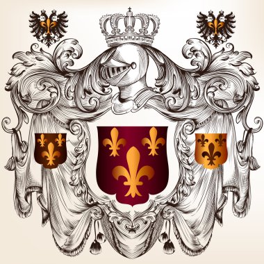 hanedan arması vintage tarzı tasarımıyla