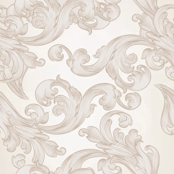 无缝的矢量壁纸花纹与旋流花元素 — 图库矢量图片