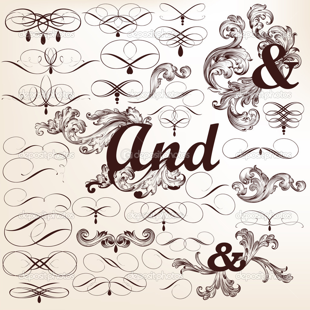 Collection of vector decorative swirls and flourishes