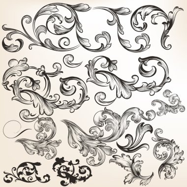 vektör swirls ve flourishes tasarım koleksiyonu