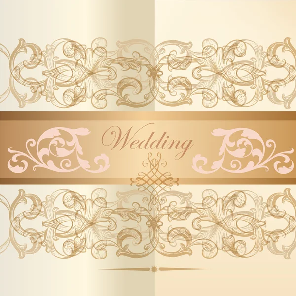 Hochzeitseinladungskarte im klassischen Stil — Stockvektor