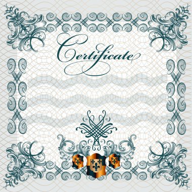 vintage tarzı tasarımda sertifika
