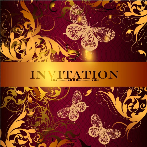 Hermoso diseño de invitación en estilo elegante — Archivo Imágenes Vectoriales