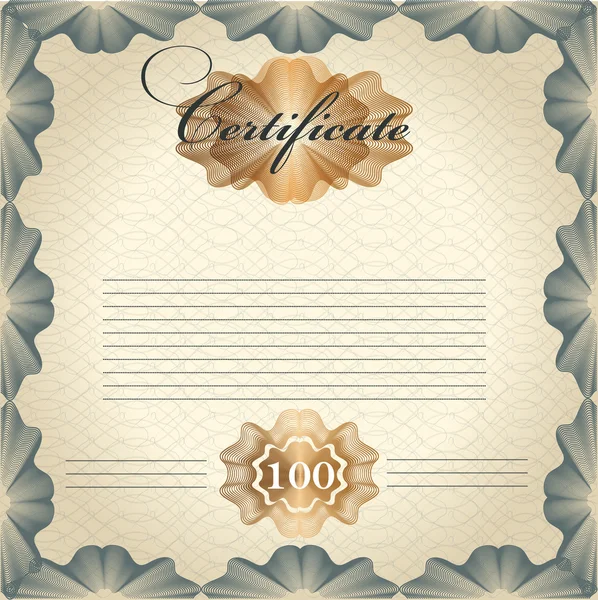 Certificate design in vintage style — Stock Vector