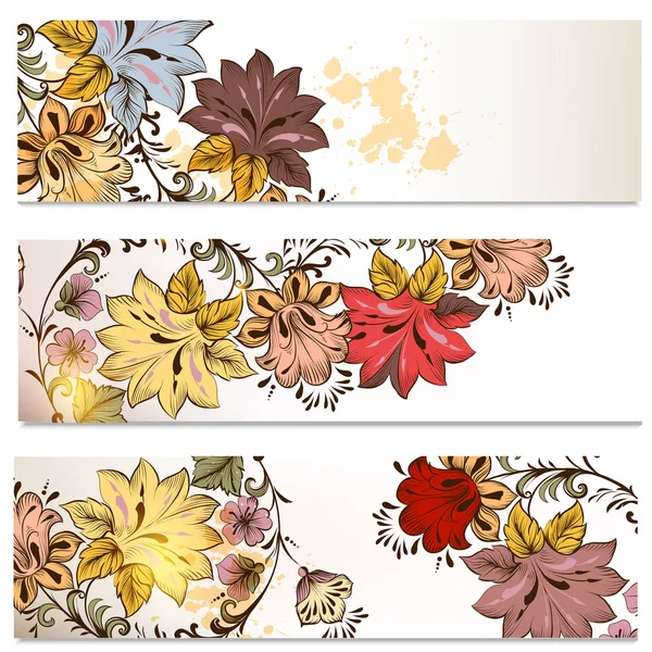 Business cards set in floral style — Stock Vector