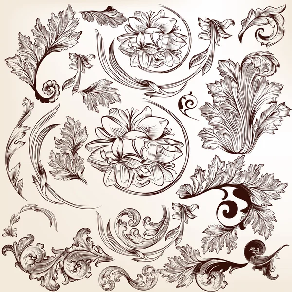 Collection of vector decorative swirls for design — Stock Vector