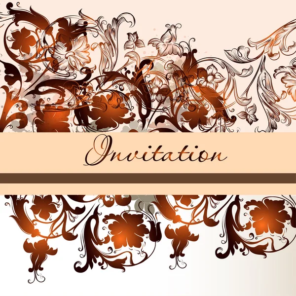 Carte d'invitation florale dans un style élégant — Image vectorielle