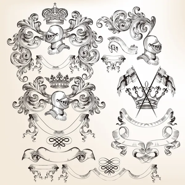 Vektor heraldiska element för design — Stock vektor