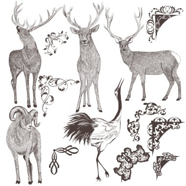 vektör toplama el çekilmiş hayvanlar