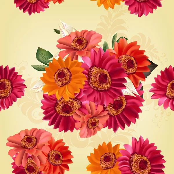 Όμορφο μοτίβο χωρίς ραφή με λουλούδια — Διανυσματικό Αρχείο