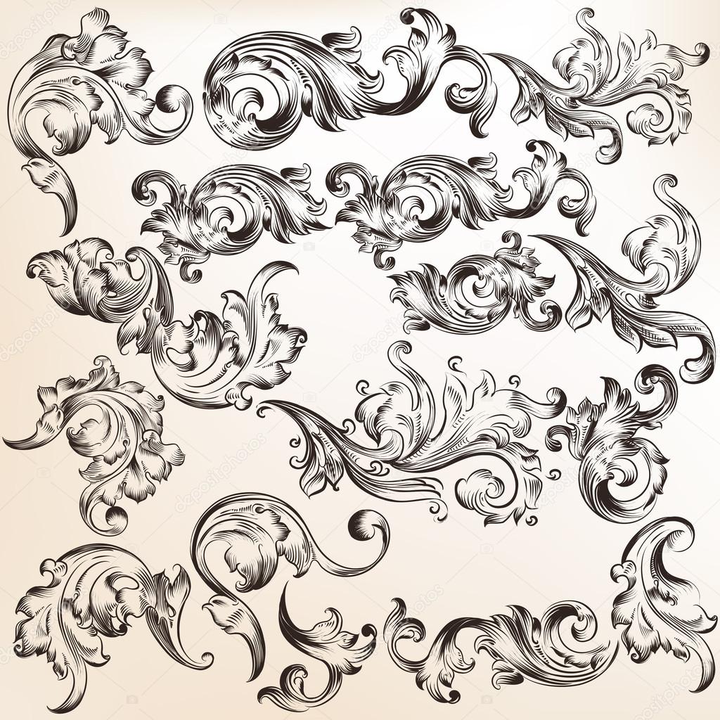 Collection of vector swirls