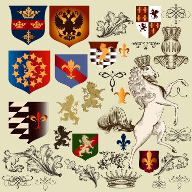 vektör hanedan dekoratif öğeler fleur de lis topluluğu,