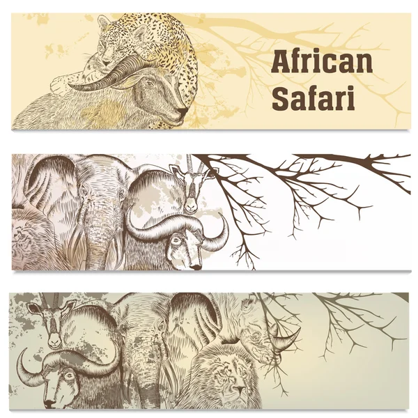 Biglietti da visita in stile safari africano — Vettoriale Stock