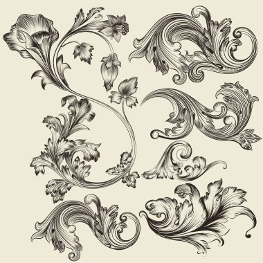 Set of vector flourishes clipart
