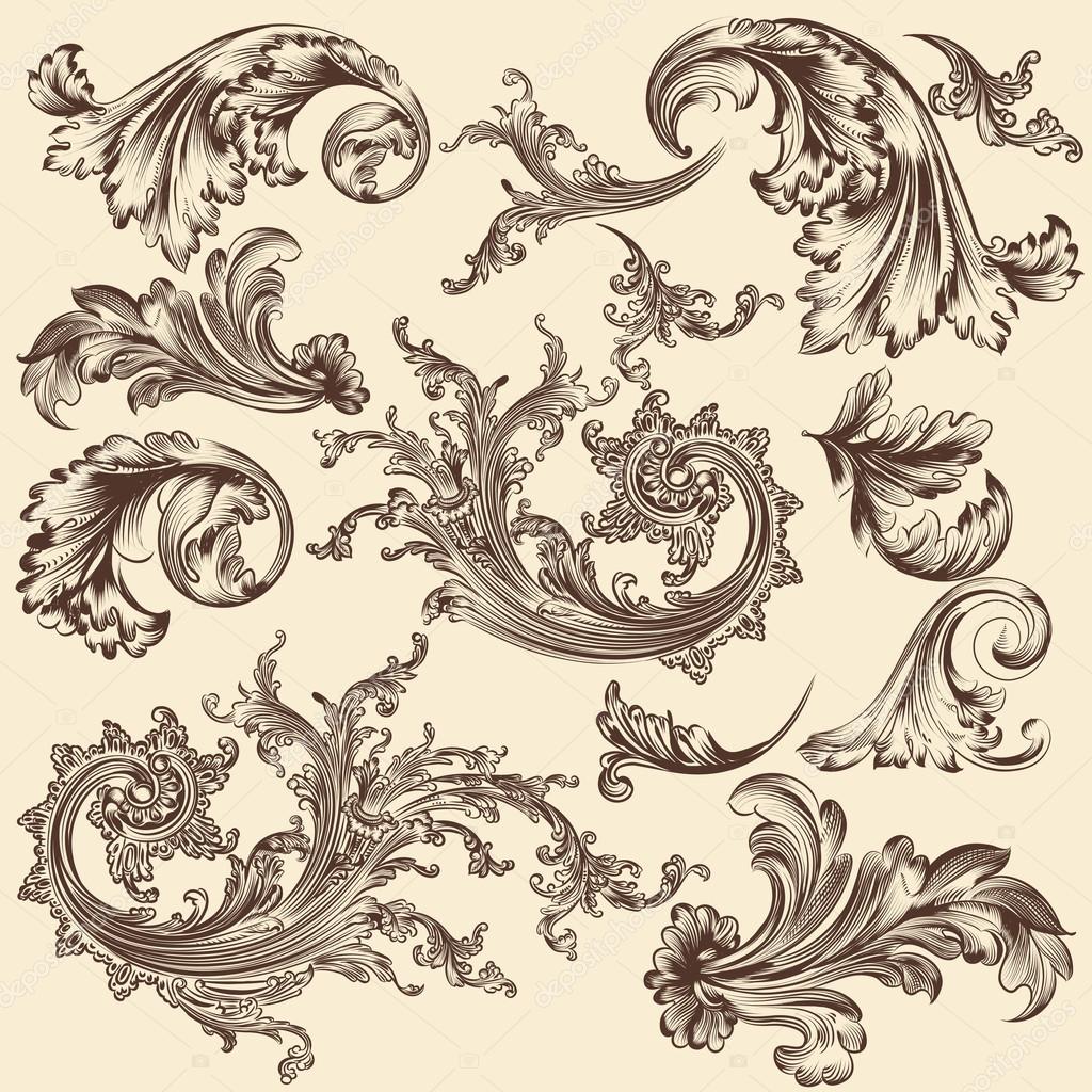 Collection of vector flourishes for design Stock Vector by