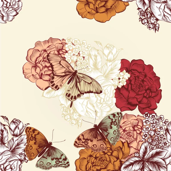 Mooie naadloze achtergrond patroon met bloemen — Stockvector