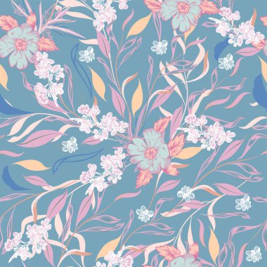 Tasarım için yaprakları olan güzel vektör deseni