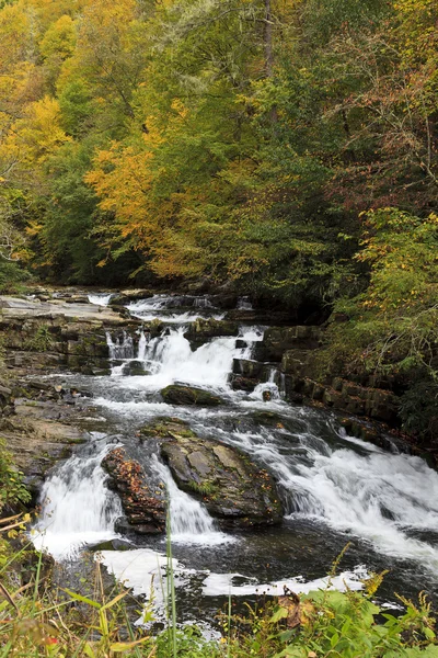 Fiume in montagna durante la stagione autunnale — Foto Stock