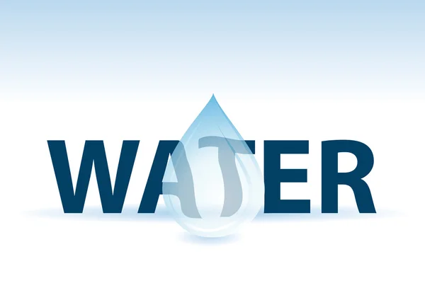 Water text and drop — Stock Photo, Image