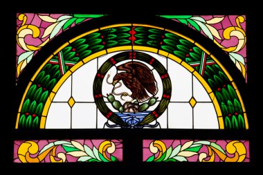 stained glass mexican eagle clipart