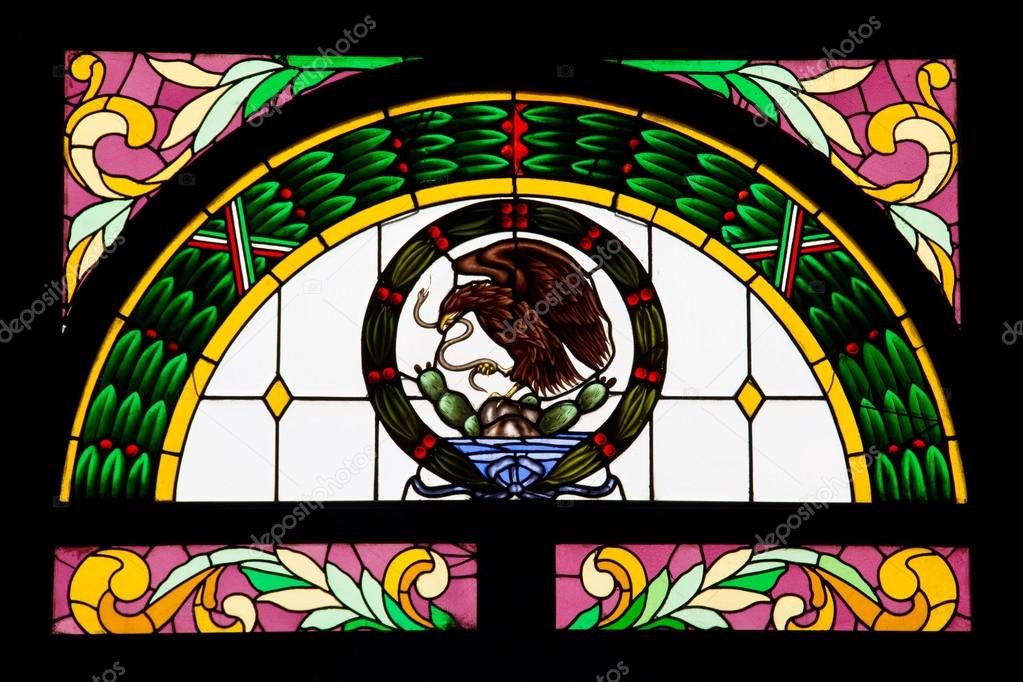 stained glass mexican eagle