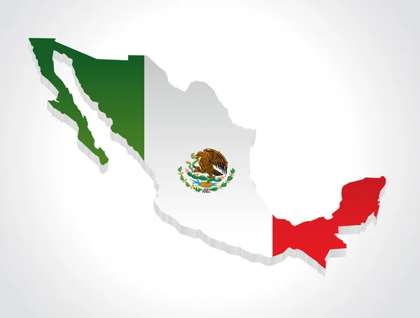 Mapa mexico 3d — Fotografia de Stock