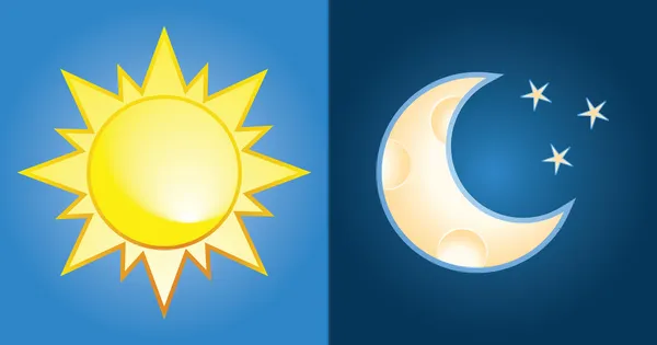 Sun and moon — Stock Vector