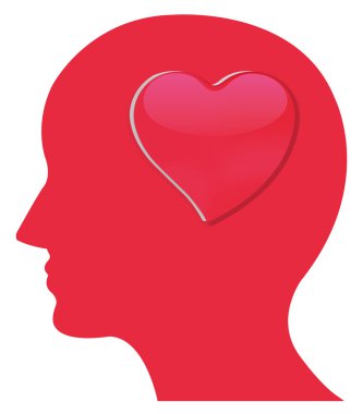 kafasında kırmızı kalp