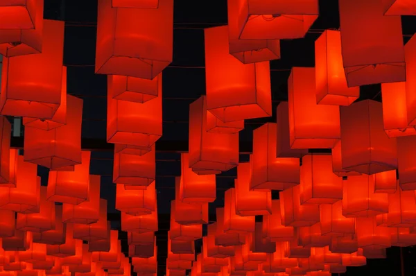 Hanging red lanterns — Stock Photo, Image