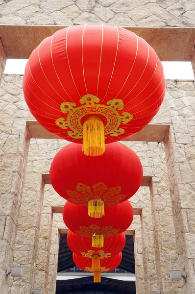 Hanging red lanterns — Stock Photo, Image