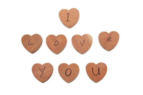 Wooden heart shape blocks — Stock Photo, Image