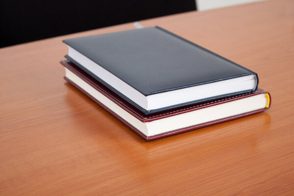 Desk with books and documents