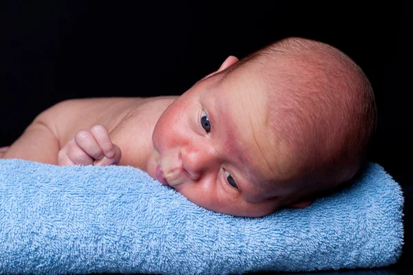 Newborn on towel — Stock Photo, Image