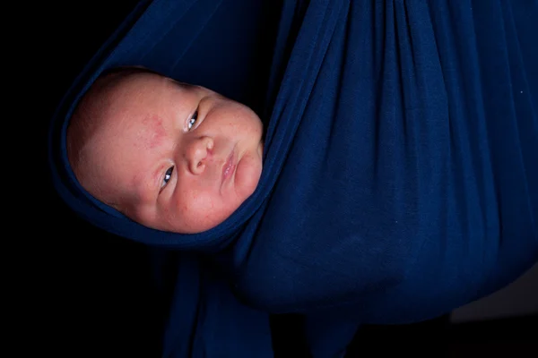 Newborn in sling — Stock Photo, Image