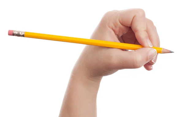 Woman hand holding a pencil — Stock Photo, Image