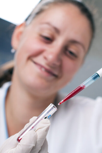 Micro pipette with blood