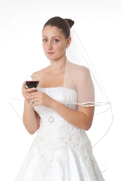 Sposa che fa un brindisi — Foto Stock
