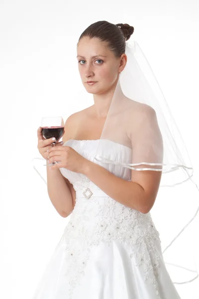 Braut stößt an — Stockfoto