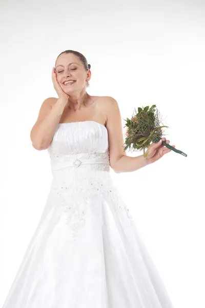 Sposa con bouquet — Foto Stock