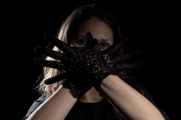 手袋をした女性 — ストック写真